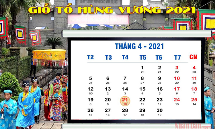 Lịch nghỉ lễ trong tháng 4 và 5