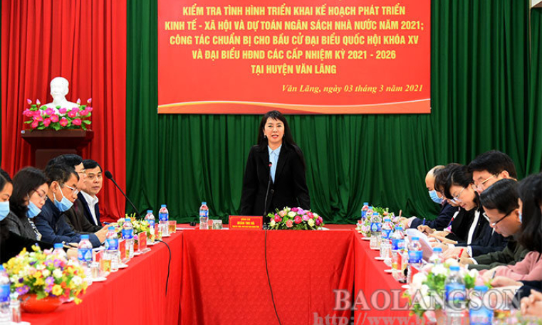 Lãnh đạo UBND tỉnh kiểm tra tại huyện Văn Lãng