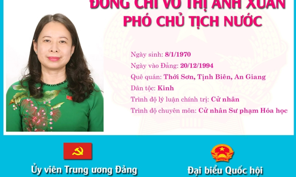 Chân dung tân Phó Chủ tịch nước Võ Thị Ánh Xuân