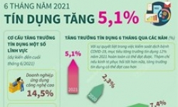 Tín dụng trong 6 tháng đầu năm 2021 tăng 5,1%