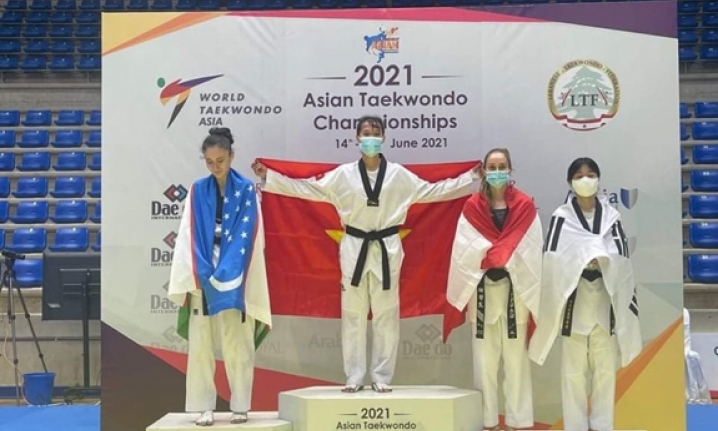 Võ sĩ Kim Tuyền giành huy chương vàng taekwondo châu Á