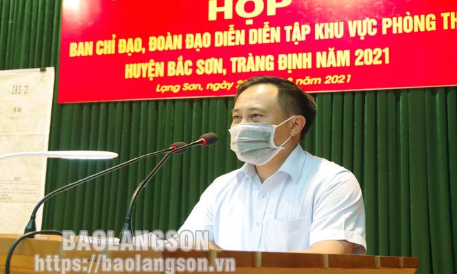 Họp ban chỉ đạo, đoàn đạo diễn diễn tập khu vực phòng thủ huyện Bắc Sơn, Tràng Định