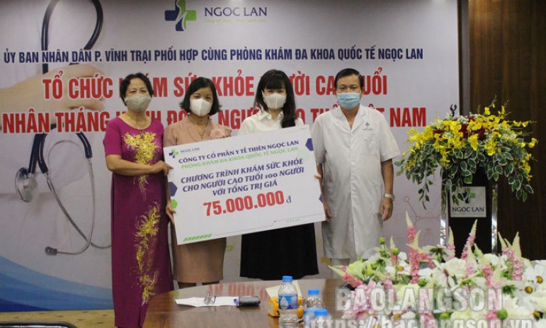 Phòng khám Đa khoa Quốc tế Ngọc Lan: Trao tặng 75 triệu đồng khám sức khỏe cho người cao tuổi