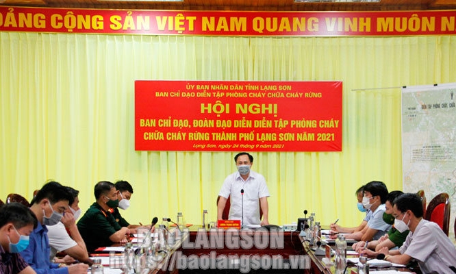 triệt, triển khai nội dung, nhiệm vụ chuẩn bị cho diễn tập phòng cháy, chữa cháy rừng thành phố Lạng Sơn