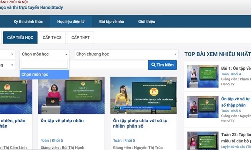 Sở Giáo dục và Đào tạo Hà Nội công bố kho học liệu điện tử