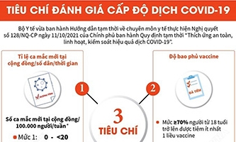 Tiêu chí đánh giá 4 cấp độ thích ứng an toàn COVID-19