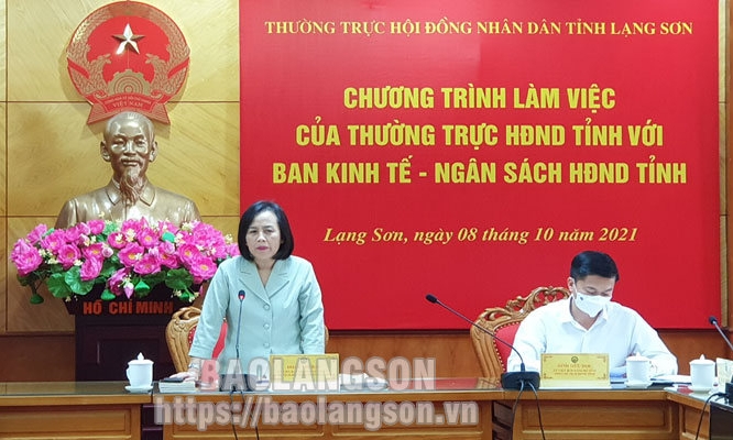 Thường trực HĐND tỉnh làm việc với Ban Kinh tế - Ngân sách HĐND tỉnh