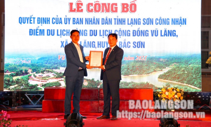 Công bố Quyết định công nhận điểm du lịch cộng đồng Vũ Lăng