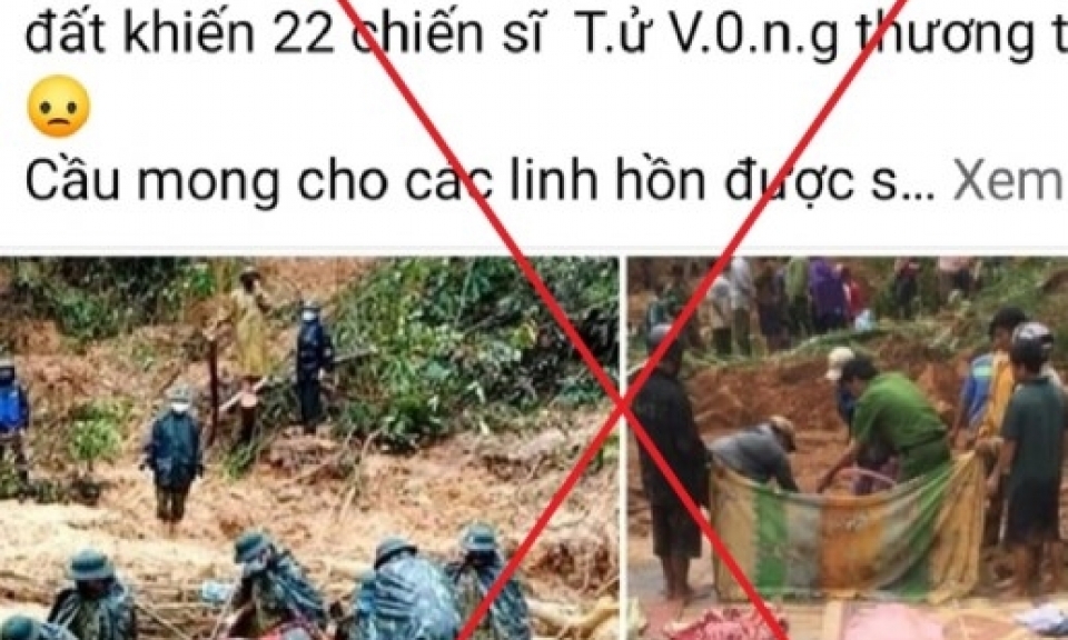 Tin đồn sạt lở đất làm 22 chiến sĩ quân đội tử vong ở Lâm Đồng là bịa đặt