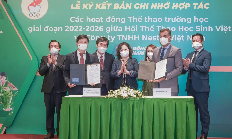 Hợp tác thúc đẩy thể thao trường học giai đoạn 2022 - 2026