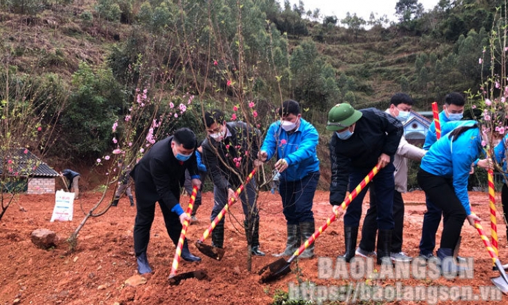 Hơn 100 đoàn viên thanh niên ra quân trồng cây đầu xuân