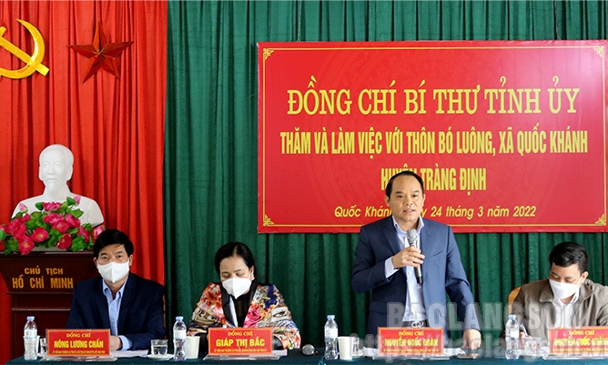 Bí thư Tỉnh ủy làm việc tại Tràng Định: Khảo sát tình hình hoạt động của các tổ chức trong hệ thống chính
