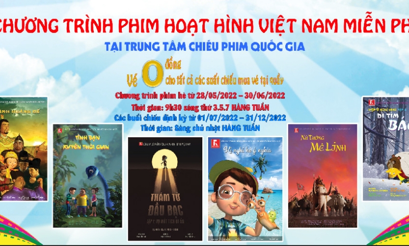 Chiếu miễn phí 50 phim hoạt hình phục vụ thiếu nhi dịp hè