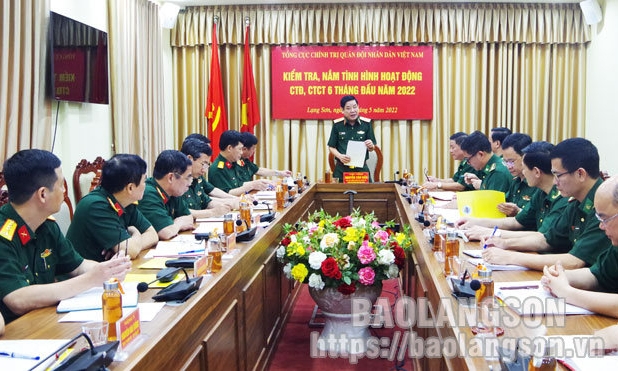 Tổng cục Chính trị kiểm tra tại Bộ Chỉ huy Quân sự và Bộ Chỉ huy Bộ đội Biên phòng tỉnh