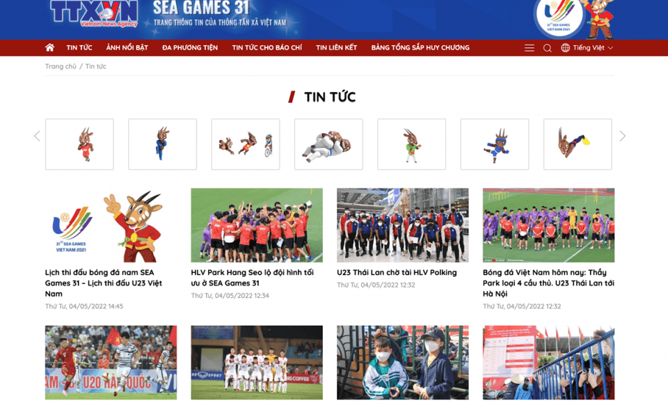 TTXVN chính thức ra mắt chuyên trang tin tức về SEA Games 31