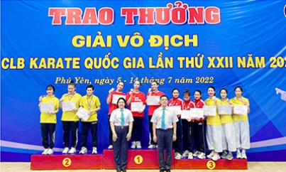 Đoàn Lạng Sơn đạt 6 huy chương tại giải vô địch các câu lạc bộ Karate quốc gia lần thứ XXII