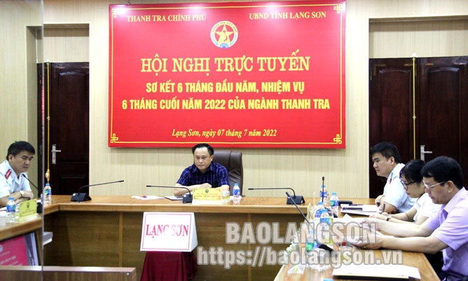 Hội nghị trực tuyến sơ kết 6 tháng đầu năm 2022 của ngành Thanh tra