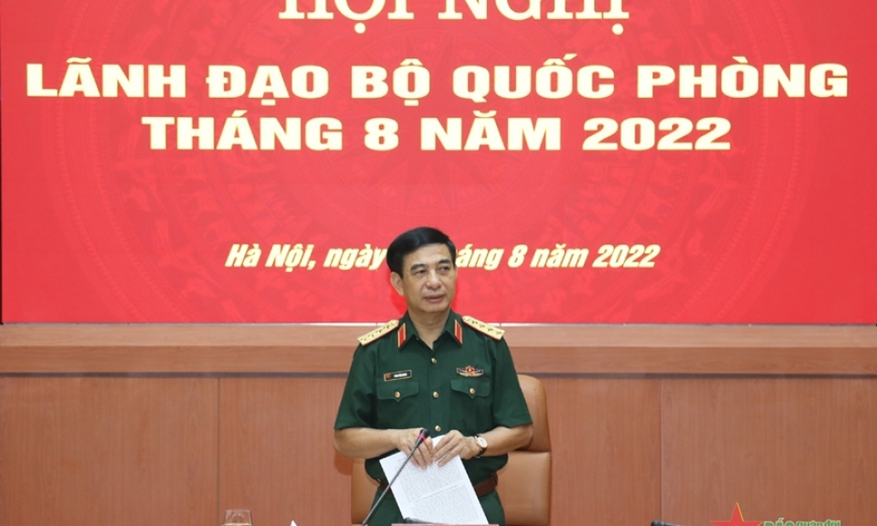 Đại tướng Phan Văn Giang chủ trì Hội nghị lãnh đạo Bộ Quốc phòng tháng 8 năm 2022