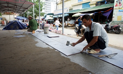 Đẩy nhanh tiến độ công trình cải tạo, sửa chữa chợ Giếng Vuông