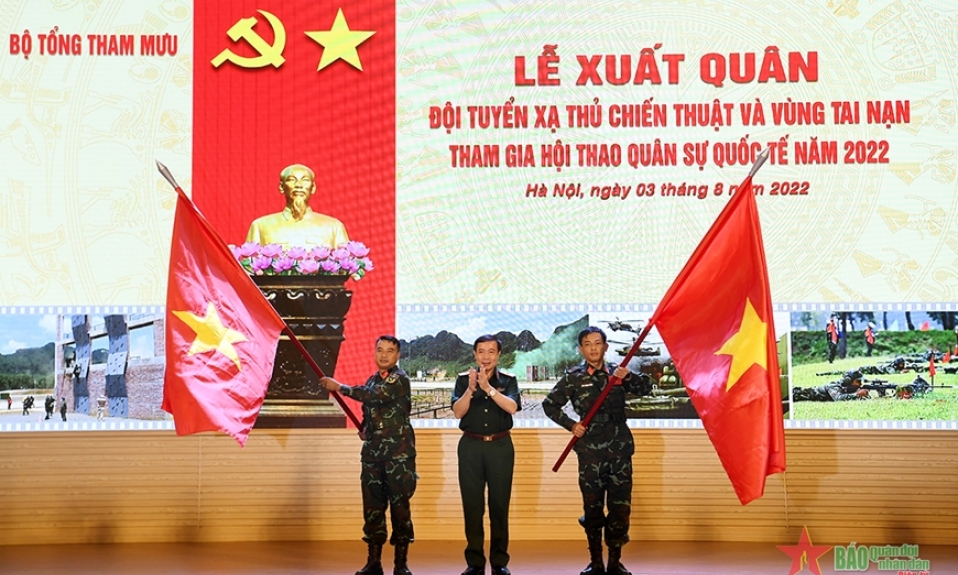 Lễ xuất quân Đội tuyển “Xạ thủ chiến thuật” và “Vùng tai nạn” tham gia Hội thao Quân sự quốc tế năm 2022