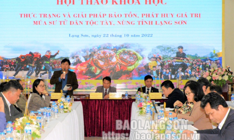 Hội thảo khoa học: Thực trạng và giải pháp bảo tồn, phát huy giá trị múa sư tử dân tộc Tày, Nùng tỉnh Lạng