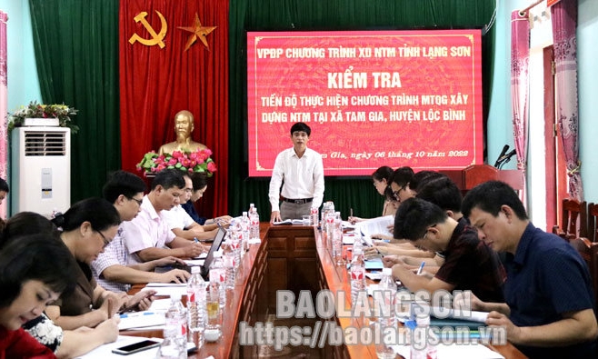 Kiểm tra tiến độ xây dựng nông thôn mới tại huyện Lộc Bình