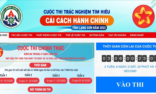 2.489 lượt người tham gia cuộc thi trực tuyến tìm hiểu cải cách hành chính tỉnh Lạng Sơn trong ngày đầu tiên