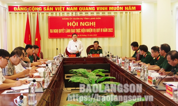 Đảng uỷ quân sự tỉnh ra nghị quyết lãnh đạo thực hiện nhiệm vụ quý IV năm 2022