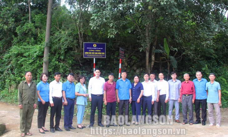 Liên đoàn Lao động thành phố bàn giao công trình "Đường điện thắp sáng đường thôn"