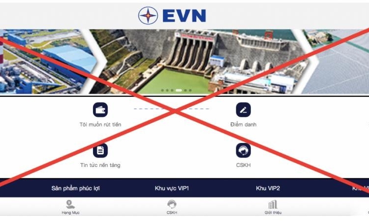Tiếp tục xuất hiện trang web giả mạo thương hiệu EVN