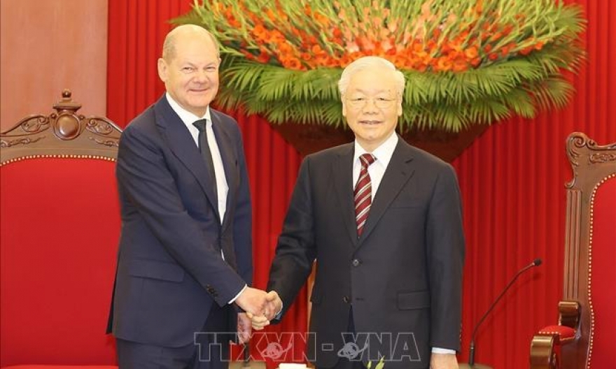 Tổng Bí thư Nguyễn Phú Trọng tiếp Thủ tướng Cộng hòa Liên bang Đức Olaf Scholz