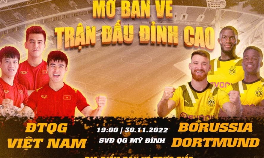 Tăng cường các điểm bán vé xem đội tuyển Việt Nam thi đấu giao hữu với CLB Dortmund