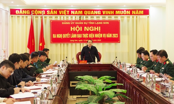 Đảng uỷ Quân sự tỉnh ra Nghị quyết lãnh đạo thực hiện nhiệm vụ năm 2023