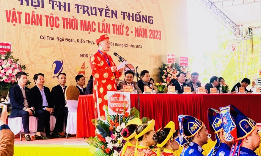 64 đô vật cả nước tham dự “Hội thi truyền thống Vật dân tộc thời Mạc”