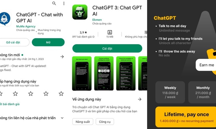 Cẩn trọng với các ứng dụng giả mạo ChatGPT trên di động