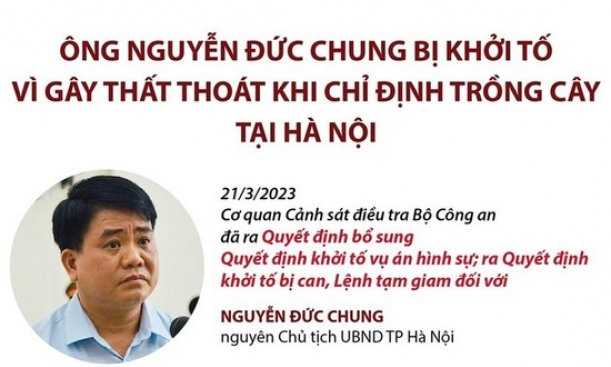 Ông Nguyễn Đức Chung bị khởi tố liên quan vụ trồng cây xanh tại Hà Nội