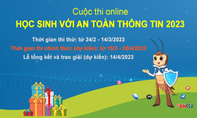 Tổ chức thi trực tuyến 'Học sinh với an toàn thông tin' năm 2023