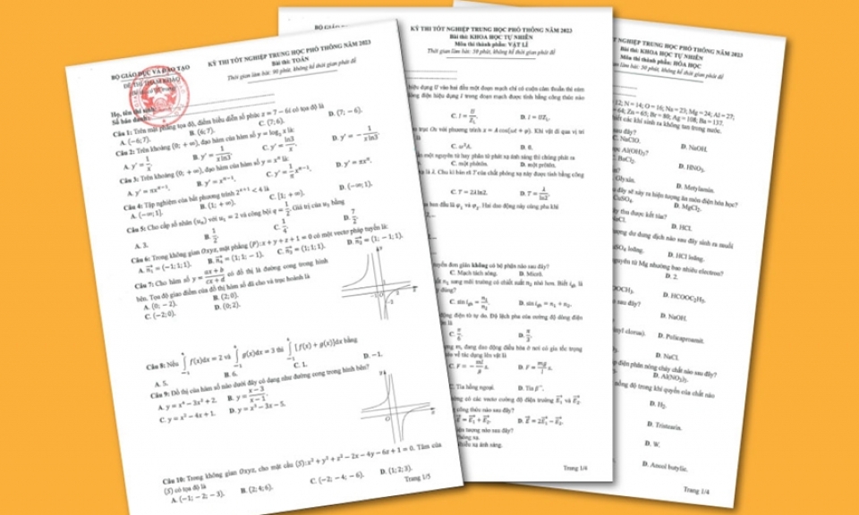 Công bố đề tham khảo 15 môn thi tốt nghiệp Trung học phổ thông năm 2023