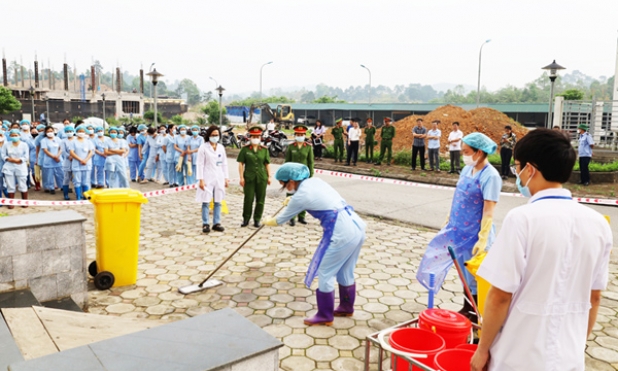 Bệnh viện Đa khoa tỉnh: Diễn tập ứng phó sự cố môi trường do chất thải y tế