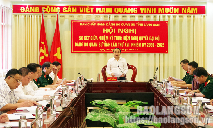 Ban chấp hành đảng bộ quân sự tỉnh sơ kết giữa nhiệm kỳ