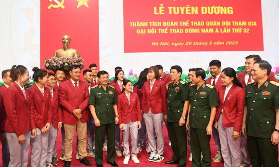 Bộ Quốc phòng tuyên dương thành tích Đoàn thể thao Quân đội tham gia SEA Games 32