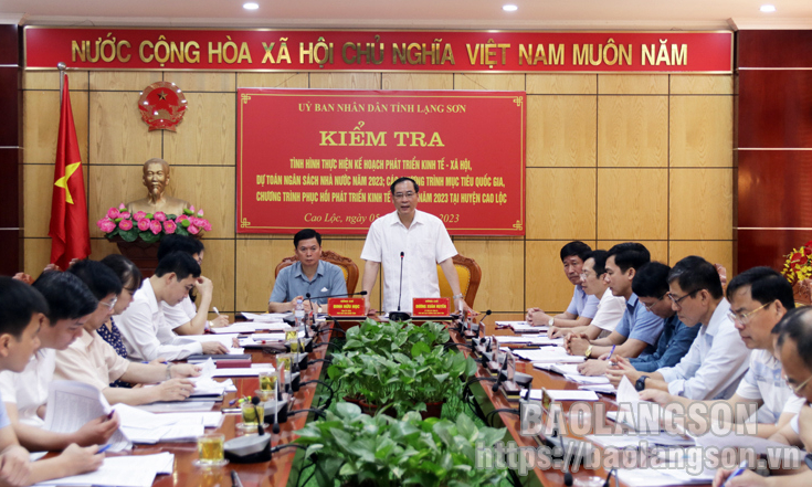 Lãnh đạo UBND tỉnh kiểm tra tại huyện Cao Lộc