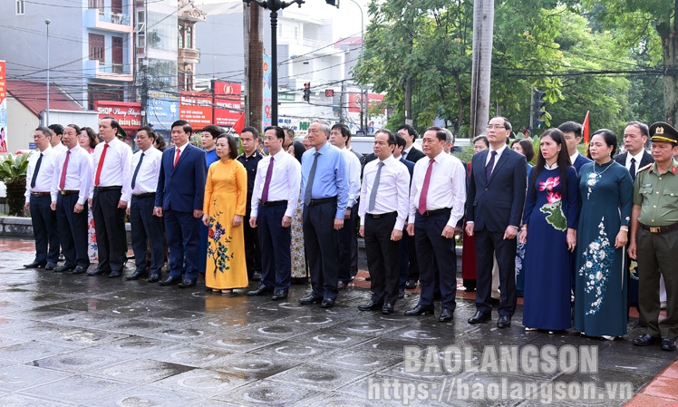 Lãnh đạo Trung ương, lãnh đạo tỉnh dâng hương kỷ niệm 90 năm Ngày truyền thống Đảng bộ tỉnh Lạng Sơn