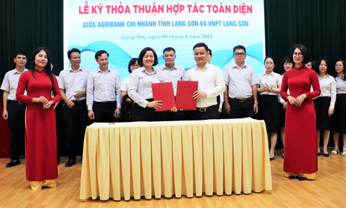 Agribank Lạng Sơn và VNPT Lạng Sơn ký kết thỏa thuận hợp tác toàn diện