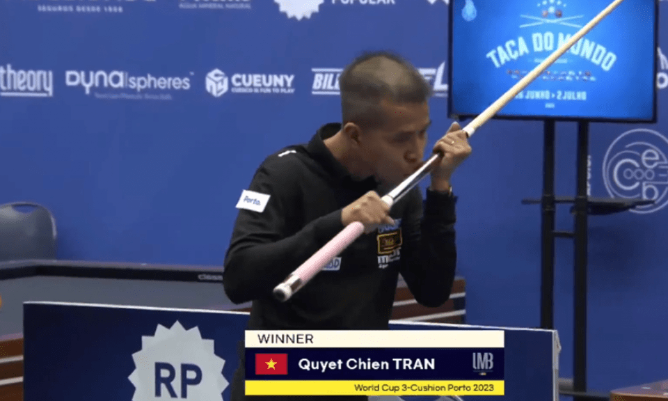 Trần Quyết Chiến lần thứ hai vô địch carom 3 băng World Cup