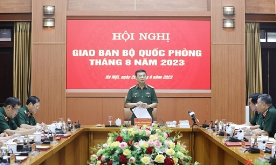 Đại tướng Phan Văn Giang chủ trì giao ban Bộ Quốc phòng tháng 8-2023