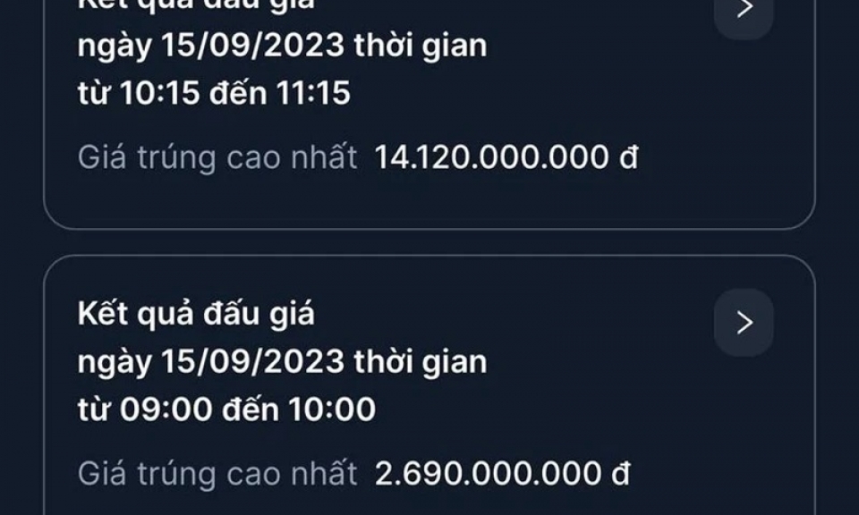 Biển ngũ quý 5 Hà Nội có giá 14,12 tỷ đồng trong phiên đấu giá đầu tiên