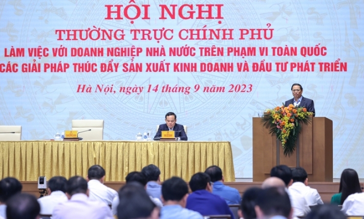 Thủ tướng chủ trì hội nghị làm việc với doanh nghiệp Nhà nước trên phạm vi toàn quốc