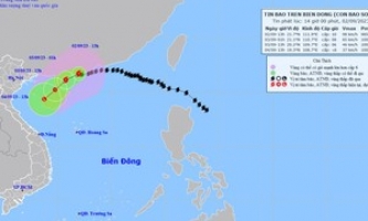 Bão số 3 giảm cường độ, di chuyển theo hướng Tây Tây Nam