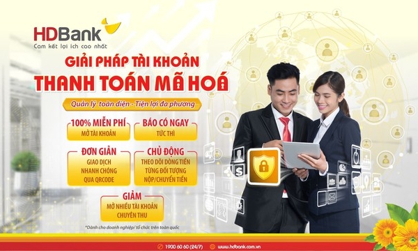 HDBank triển khai giải pháp tài khoản thanh toán mã hóa siêu tiện lợi cho doanh nghiệp